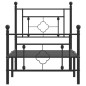 vidaXL Bettgestell mit Kopf- und Fußteil Metall Schwarz 75x190 cm vidaXL Bettgestell mit Kopf- und Fußteil Metall Schwarz 75x190 cm