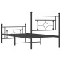 vidaXL Bettgestell mit Kopf- und Fußteil Metall Schwarz 100x190 cm vidaXL Bettgestell mit Kopf- und Fußteil Metall Schwarz 100x190 cm