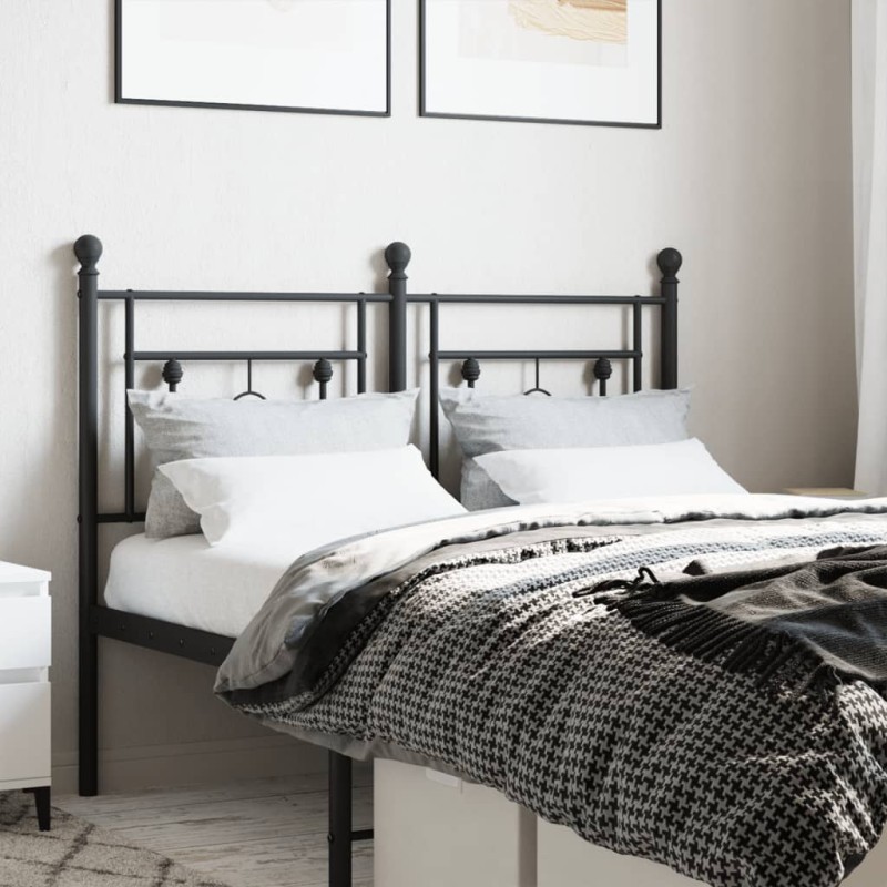 vidaXL Kopfteil Metall Schwarz 120 cm