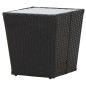 3-tlg. Bistro-Set Poly Rattan und Glas Schwarz 3-tlg. Bistro-Set Poly Rattan und Glas Schwarz