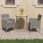 3-tlg. Bistro-Set Poly Rattan und Akazienholz Grau 3-tlg. Bistro-Set Poly Rattan und Akazienholz Grau