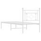 vidaXL Bettgestell mit Kopfteil Metall Weiß 80x200 cm vidaXL Bettgestell mit Kopfteil Metall Weiß 80x200 cm