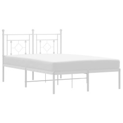 vidaXL Bettgestell mit Kopfteil Metall Weiß 120x190 cm
