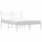 vidaXL Bettgestell mit Kopfteil Metall Weiß 135x190 cm vidaXL Bettgestell mit Kopfteil Metall Weiß 135x190 cm