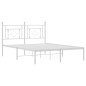 vidaXL Bettgestell mit Kopfteil Metall Weiß 135x190 cm vidaXL Bettgestell mit Kopfteil Metall Weiß 135x190 cm