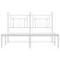 vidaXL Bettgestell mit Kopfteil Metall Weiß 135x190 cm vidaXL Bettgestell mit Kopfteil Metall Weiß 135x190 cm