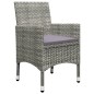 3-tlg. Bistro-Set Poly Rattan und Akazienholz Grau 3-tlg. Bistro-Set Poly Rattan und Akazienholz Grau