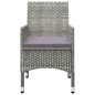 3-tlg. Bistro-Set Poly Rattan und Akazienholz Grau 3-tlg. Bistro-Set Poly Rattan und Akazienholz Grau