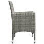 3-tlg. Bistro-Set Poly Rattan und Akazienholz Grau 3-tlg. Bistro-Set Poly Rattan und Akazienholz Grau