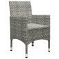 3-tlg. Bistro-Set Poly Rattan und Akazienholz Grau 3-tlg. Bistro-Set Poly Rattan und Akazienholz Grau