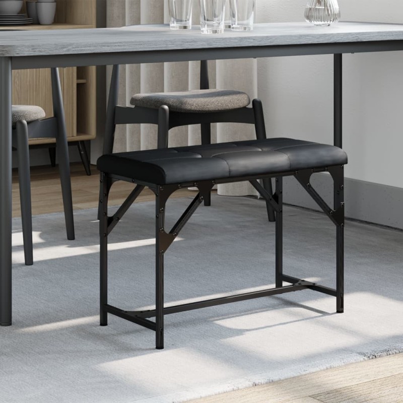 vidaXL Essbank Schwarz 62x32x45 cm Stahl und Kunstleder vidaXL Essbank Schwarz 62x32x45 cm Stahl und Kunstleder
