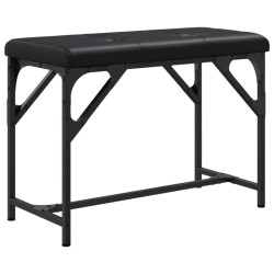 vidaXL Essbank Schwarz 62x32x45 cm Stahl und Kunstleder
