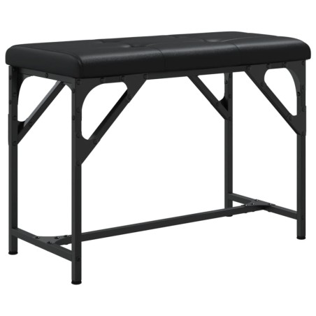 vidaXL Essbank Schwarz 62x32x45 cm Stahl und Kunstleder