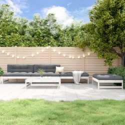 vidaXL 5-tlg. Garten-Lounge-Set Weiß Massivholz Kiefer