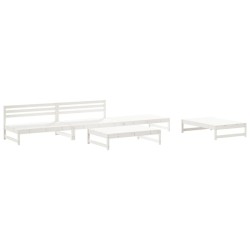 vidaXL 5-tlg. Garten-Lounge-Set Weiß Massivholz Kiefer