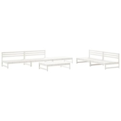 vidaXL 6-tlg. Garten-Lounge-Set Weiß Massivholz Kiefer