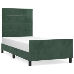 vidaXL Bettgestell mit Kopfteil Dunkelgrün 100x200 cm Samt