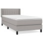 vidaXL Boxspringbett mit Matratze Hellgrau 80x200 cm Stoff vidaXL Boxspringbett mit Matratze Hellgrau 80x200 cm Stoff