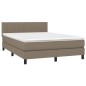 vidaXL Boxspringbett mit Matratze & LED Taupe 140x200 cm Stoff vidaXL Boxspringbett mit Matratze & LED Taupe 140x200 cm Stoff
