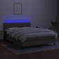 vidaXL Boxspringbett mit Matratze & LED Taupe 140x200 cm Stoff vidaXL Boxspringbett mit Matratze & LED Taupe 140x200 cm Stoff