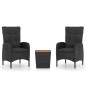 vidaXL 3-tlg. Bistro-Set Poly Rattan und Akazienholz Schwarz vidaXL 3-tlg. Bistro-Set Poly Rattan und Akazienholz Schwarz