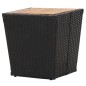 vidaXL 3-tlg. Bistro-Set Poly Rattan und Akazienholz Schwarz vidaXL 3-tlg. Bistro-Set Poly Rattan und Akazienholz Schwarz