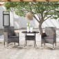 vidaXL 3-tlg. Garten-Essgruppe Poly Rattan Grau vidaXL 3-tlg. Garten-Essgruppe Poly Rattan Grau