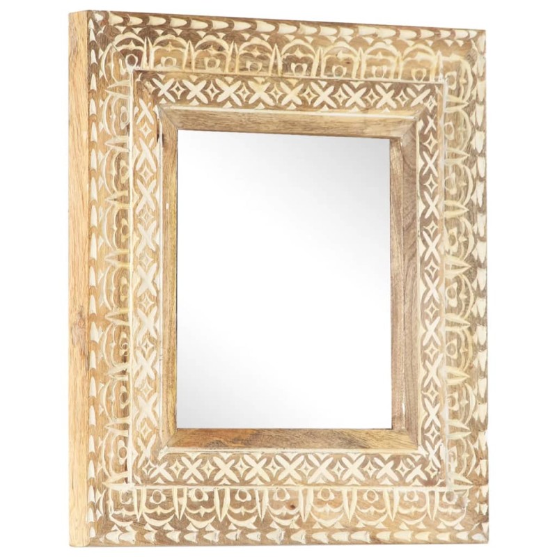 vidaXL Spiegel Handgeschnitzt 50x50x2,6 cm Massivholz Mango vidaXL Spiegel Handgeschnitzt 50x50x2,6 cm Massivholz Mango