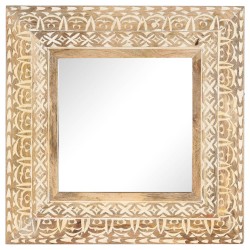 vidaXL Spiegel Handgeschnitzt 50x50x2,6 cm Massivholz Mango