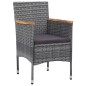 vidaXL 3-tlg. Garten-Essgruppe Poly Rattan Grau vidaXL 3-tlg. Garten-Essgruppe Poly Rattan Grau