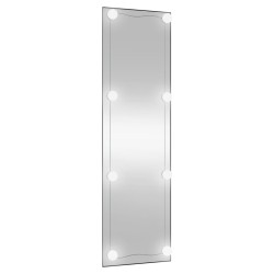 vidaXL Wandspiegel mit LED-Leuchten 30x100 cm Glas Rechteckig