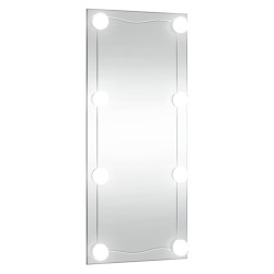 vidaXL Wandspiegel mit LED-Leuchten 40x80 cm Glas Rechteckig