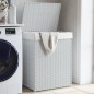 vidaXL Wäschekorb mit Deckel Weiß 46x33x60 cm Poly Rattan vidaXL Wäschekorb mit Deckel Weiß 46x33x60 cm Poly Rattan