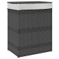 vidaXL Wäschekorb mit Deckel Grau 46x33x60 cm Poly Rattan vidaXL Wäschekorb mit Deckel Grau 46x33x60 cm Poly Rattan