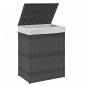 vidaXL Wäschekorb mit Deckel Grau 46x33x60 cm Poly Rattan vidaXL Wäschekorb mit Deckel Grau 46x33x60 cm Poly Rattan
