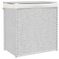 vidaXL Wäschekorb mit 2 Fächern Weiß 53x35x57 cm Poly Rattan vidaXL Wäschekorb mit 2 Fächern Weiß 53x35x57 cm Poly Rattan