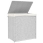 vidaXL Wäschekorb mit 2 Fächern Weiß 53x35x57 cm Poly Rattan vidaXL Wäschekorb mit 2 Fächern Weiß 53x35x57 cm Poly Rattan