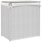 vidaXL Wäschekorb mit 2 Fächern Weiß 53x35x57 cm Poly Rattan vidaXL Wäschekorb mit 2 Fächern Weiß 53x35x57 cm Poly Rattan