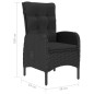 vidaXL 3-tlg. Garten-Essgruppe Poly Rattan und Akazienholz Schwarz vidaXL 3-tlg. Garten-Essgruppe Poly Rattan und Akazienholz Schwarz