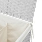 vidaXL Wäschekorb mit 2 Fächern Weiß 53x35x57 cm Poly Rattan vidaXL Wäschekorb mit 2 Fächern Weiß 53x35x57 cm Poly Rattan