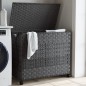vidaXL Wäschekorb mit Rollen Grau 66x35x60 cm Rattan vidaXL Wäschekorb mit Rollen Grau 66x35x60 cm Rattan