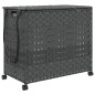 vidaXL Wäschekorb mit Rollen Grau 66x35x60 cm Rattan vidaXL Wäschekorb mit Rollen Grau 66x35x60 cm Rattan
