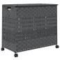 vidaXL Wäschekorb mit Rollen Grau 66x35x60 cm Rattan vidaXL Wäschekorb mit Rollen Grau 66x35x60 cm Rattan