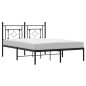 vidaXL Bettgestell mit Kopfteil Metall Schwarz 140x200 cm vidaXL Bettgestell mit Kopfteil Metall Schwarz 140x200 cm