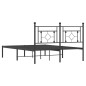 vidaXL Bettgestell mit Kopfteil Metall Schwarz 140x200 cm vidaXL Bettgestell mit Kopfteil Metall Schwarz 140x200 cm