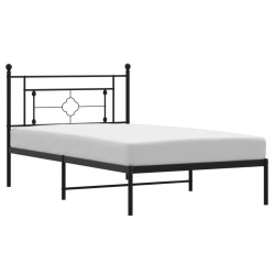 vidaXL Bettgestell mit Kopfteil Metall Schwarz 107x203 cm