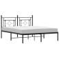vidaXL Bettgestell mit Kopfteil Metall Schwarz 160x200 cm vidaXL Bettgestell mit Kopfteil Metall Schwarz 160x200 cm