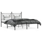 vidaXL Bettgestell mit Kopfteil Metall Schwarz 160x200 cm vidaXL Bettgestell mit Kopfteil Metall Schwarz 160x200 cm