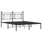 vidaXL Bettgestell mit Kopfteil Metall Schwarz 160x200 cm vidaXL Bettgestell mit Kopfteil Metall Schwarz 160x200 cm