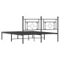 vidaXL Bettgestell mit Kopfteil Metall Schwarz 160x200 cm vidaXL Bettgestell mit Kopfteil Metall Schwarz 160x200 cm